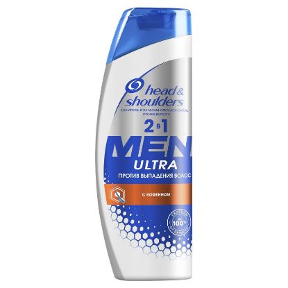 Изображение Шампунь Head & Shoulders 2 в 1 Men Ultra Против выпадения волос с кофеином, 400 мл