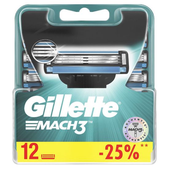 Изображение Сменные кассеты Gillette Mach3, 12 шт.