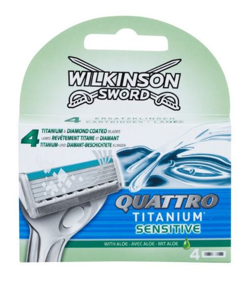 Изображение Сменные кассеты Wilkinson Sword Quattro Titanium Sensitive, 4 шт.