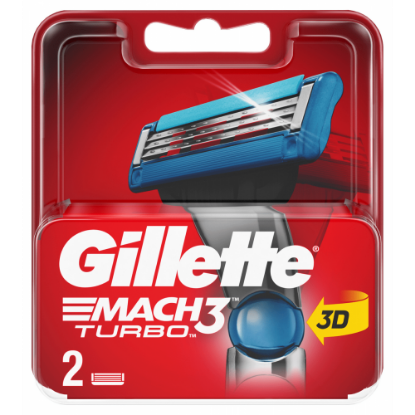 Изображение Сменные кассеты Gillette Mach3 Turbo, 2 шт.