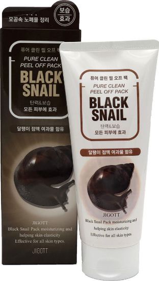 Изображение Очищающая маска-плёнка Jigott Black Snail Pure Clean Peel Off Pack с муцином черной улитки, 180 мл