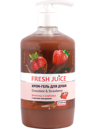 Изображение Крем-гель для душа Fresh Juice «Chocolate & Strawberry», 750 мл