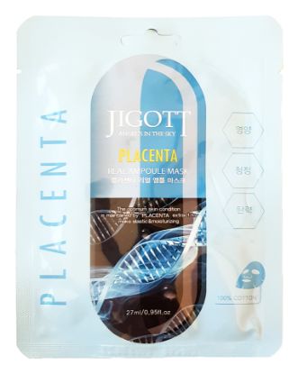 Изображение Тканевая ампульная маска с плацентой Jigott Placenta Real Ampoule Mask, 27 мл