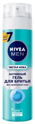 Изображение Активный гель для бритья Nivea «Чистая кожа» для проблемной кожи, 200 мл