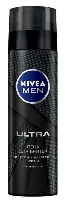 Изображение Пена для бритья Nivea Ultra с активным углем, 200 мл