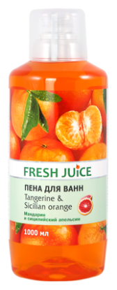 Изображение Пена для ванн Fresh Juice «Tangerine & Sicilian orange» мандарин и сицилийский апельсин, 1000 мл