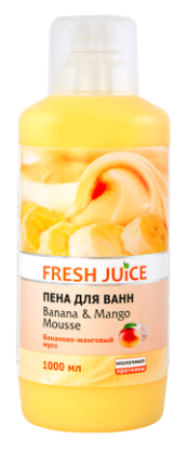 Изображение Пена для ванн Fresh Juice «Banana & Mango» бананово-манговый мусс, 1000 мл