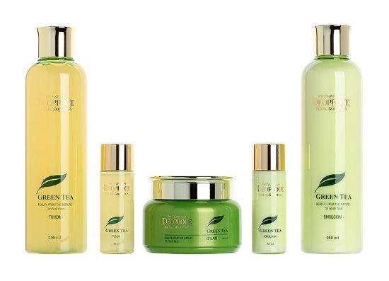 Изображение Набор для лица уходовый с экстрактом зеленого чая Deoproce Premium Green Tea Total Solution 3 Set, 5 предметов