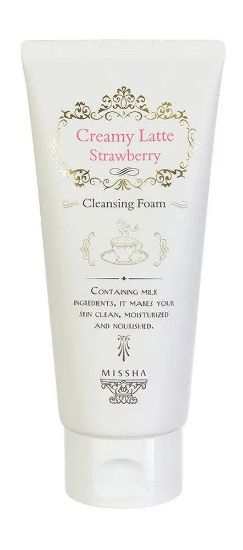 Изображение Очищающая пенка для лица с экстрактом клубники Missha Creamy Latte Strawberry Cleansing Foam, 172 мл