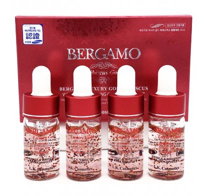 Изображение Ампульная сыворотка с экстрактом гибискуса Bergamo Luxury Gold Hibiscus Wrinkle & Whitening Care Ampoule, 4 шт * 13 мл