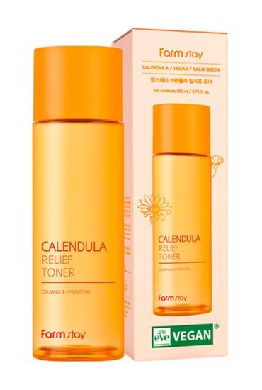 Изображение Облегчающий тоник для лица с календулой Farmstay Calendula Relief Toner, 200 мл