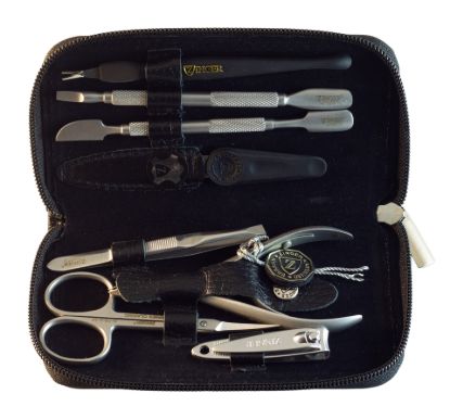 Изображение Маникюрный набор Zinger MS-1303-3 SM, 8 предметов, чёрный матовый